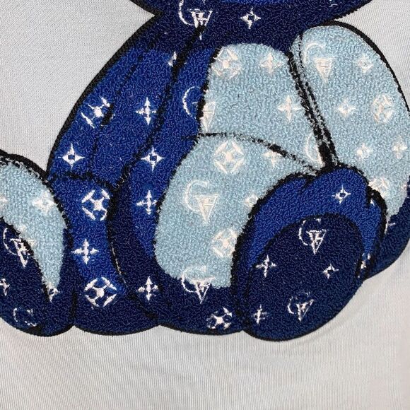 Avenue George V Paris Pullover Hoodie Size XXL Blue Embroidered Bear SEE DESC - Picture 5 of 16